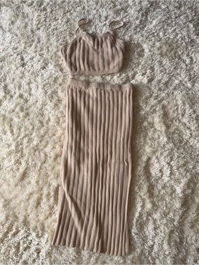 Freshman 1996 Peach Knit Cami & Maxi Skirt Set